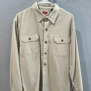 Men’s Large Tan Wrangler Button-Up Shirt